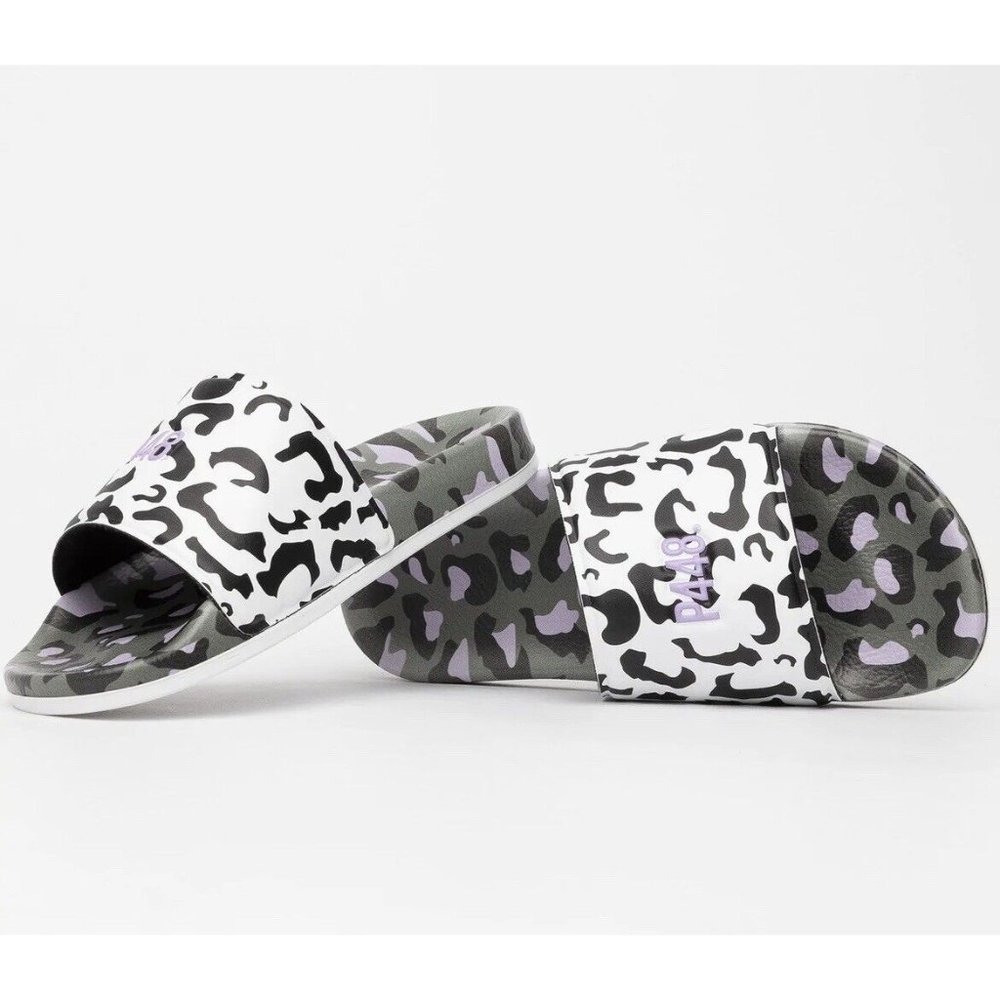 P448 Super Slide Sandals Leopard Zebra Stripes Pool Thong Italy
